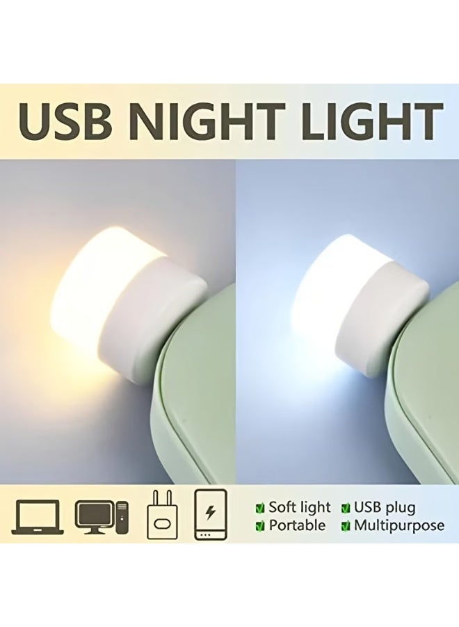 aeen 10 Pieces USB White Night Lights – Mini LED Bulbs, Portable Ambient Decorative Lighting for Christmas, Halloween, Camping, Reading & Tabletop Use - Image 4